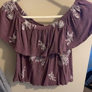 Purple Floral off the shoulder top